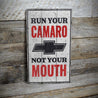 Funny Camaro Rustic Wood Sign