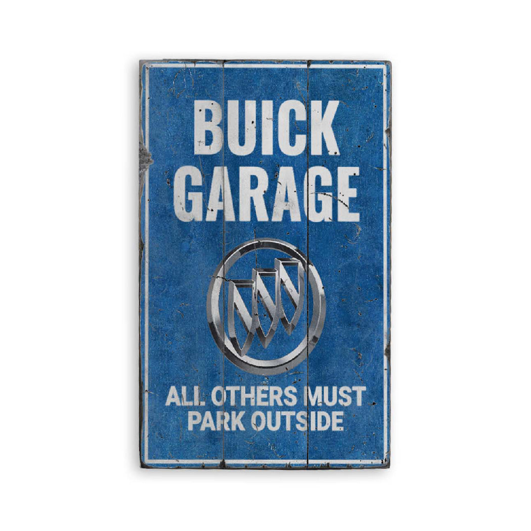 Buick Logo Rustic Wood Sign