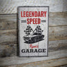 Legendary Speed Car Rustic Wood Sign