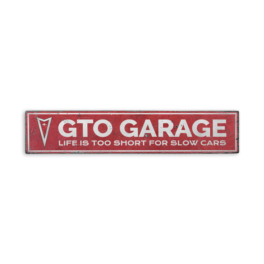 GTO Garage Rustic Wood Sign