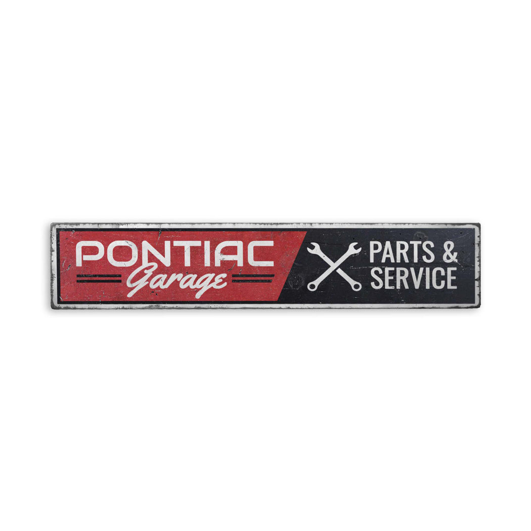 Pontiac Garage Rustic Wood Sign