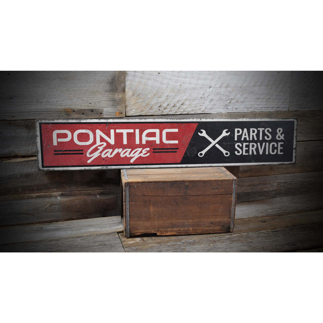 Pontiac Garage Rustic Wood Sign