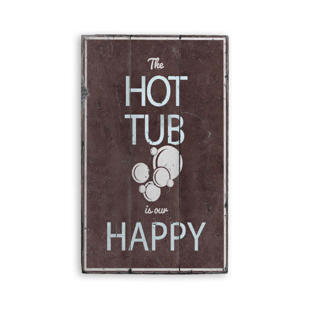 Hot Tub Rustic Wood Sign