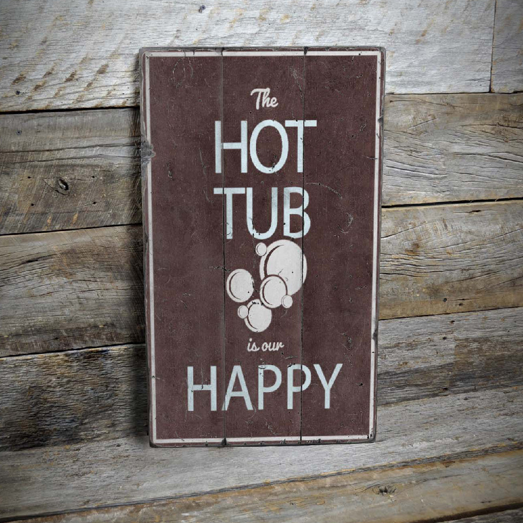 Hot Tub Rustic Wood Sign