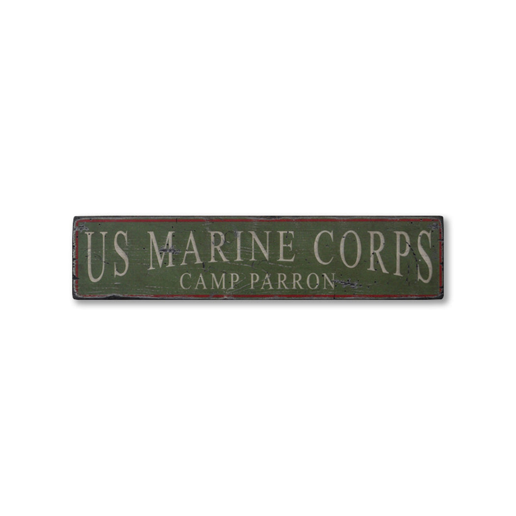 Marine Corps Camp Rustic Wood Sign