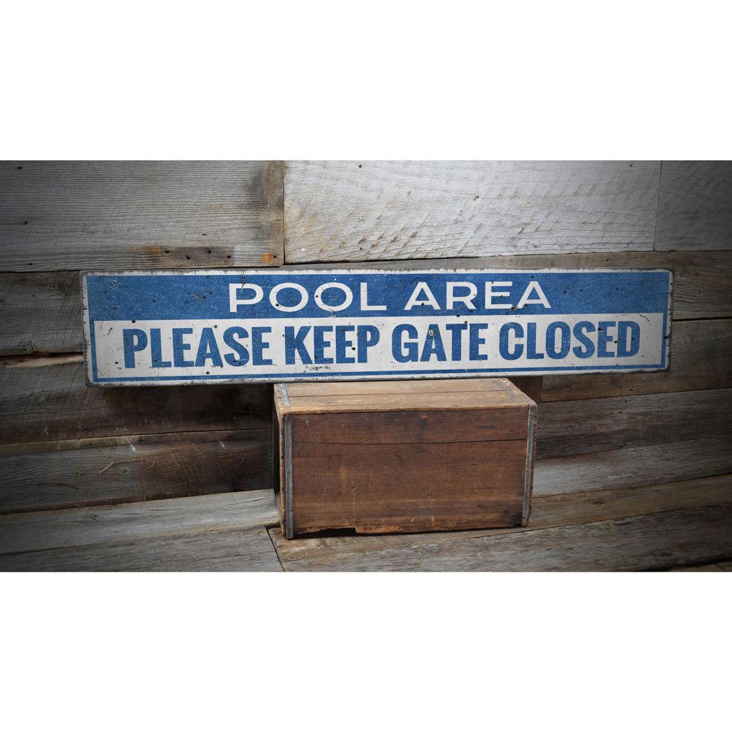 Pool Area Rustic Wood Sign