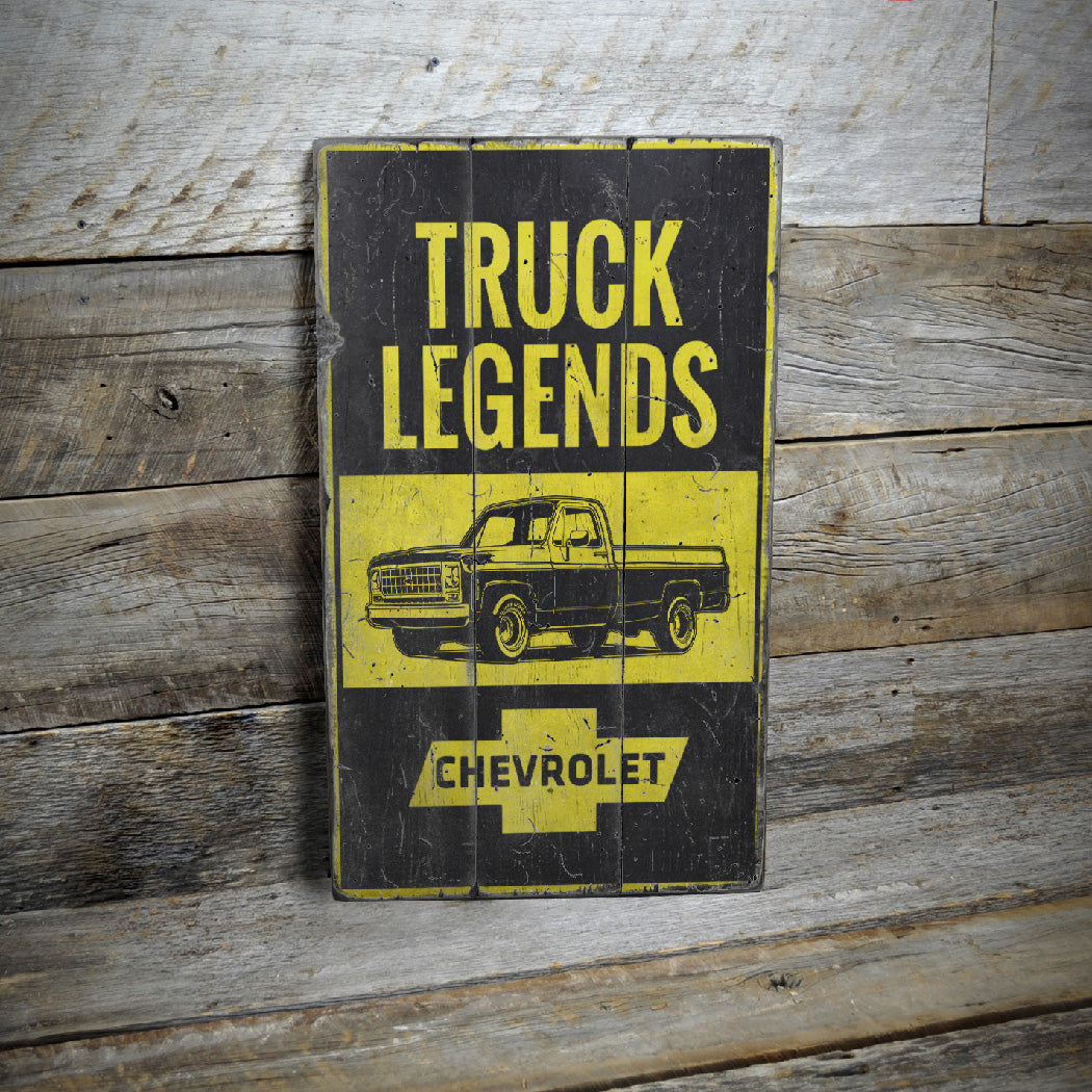 Truck Legends Rustic Wood Sign