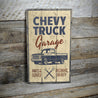 Chevy Truck Garage Rustic Wood Sign