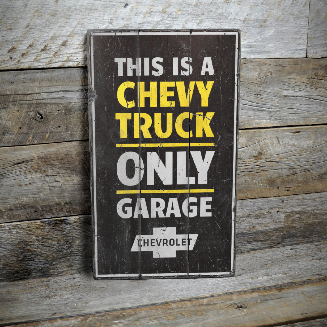 Chevy Trucks Only Rustic Wood Sign