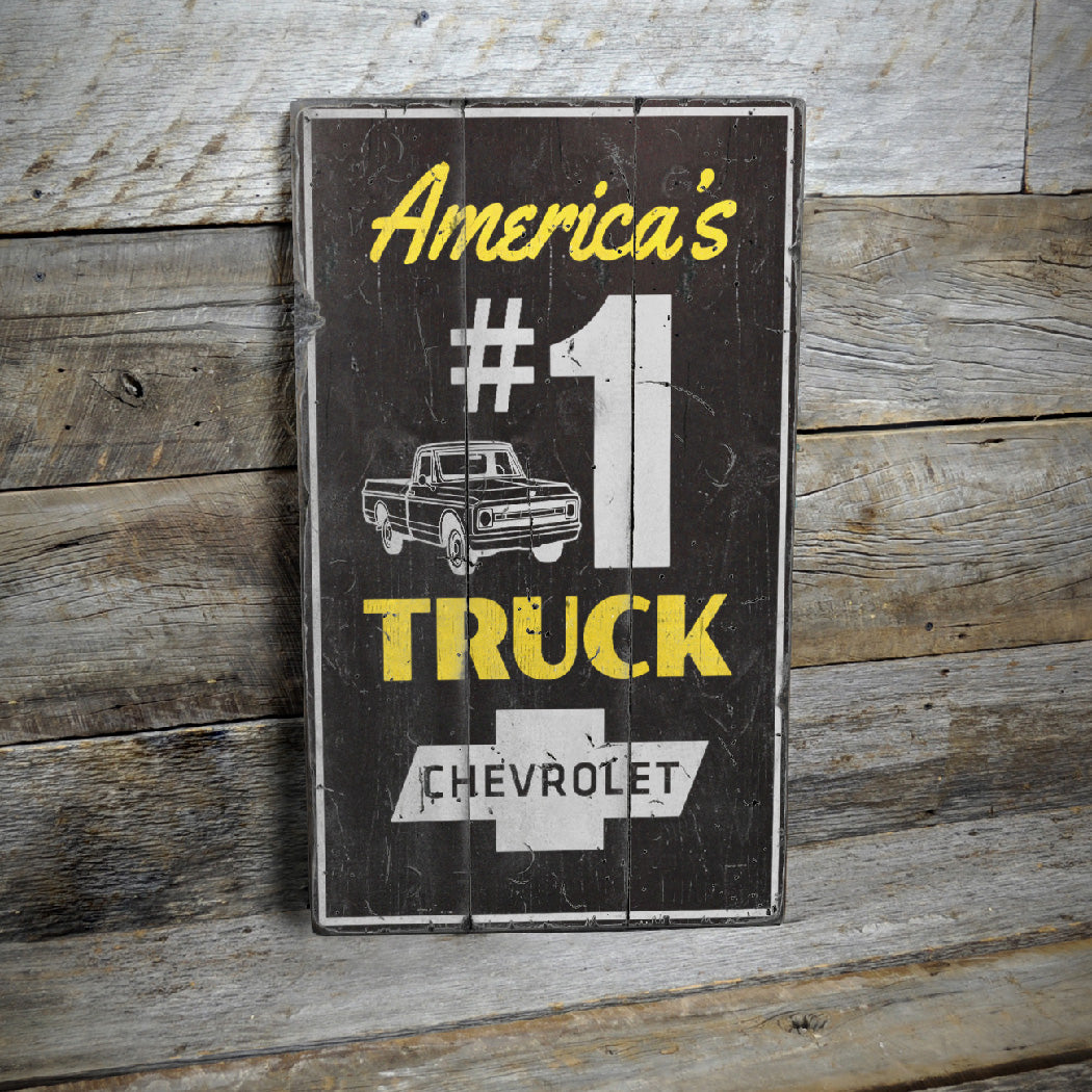 Americas No. 1 Truck Rustic Wood Sign