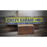 Chevy Garage Hideout Rustic Wood Sign