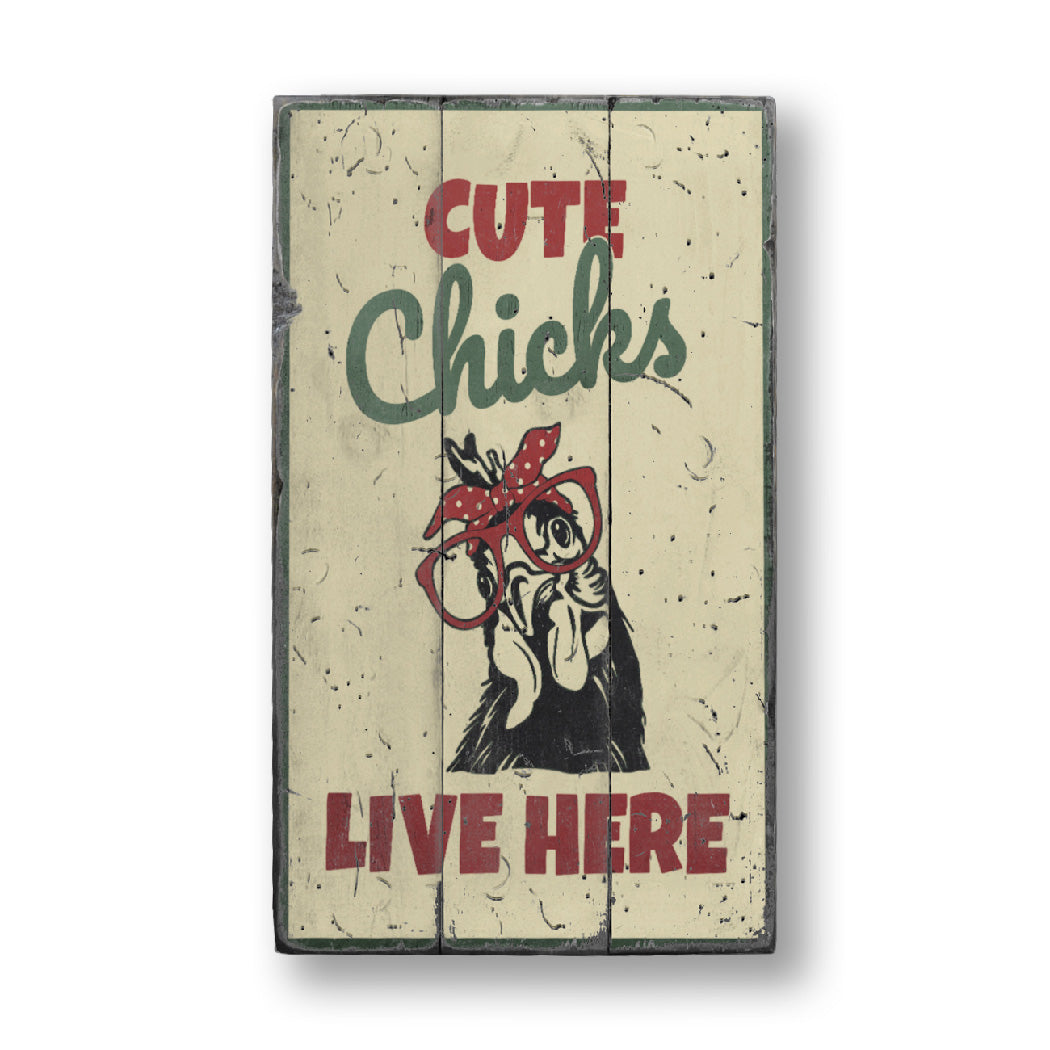 Funny Chicken Coop Rustic Wood Sign