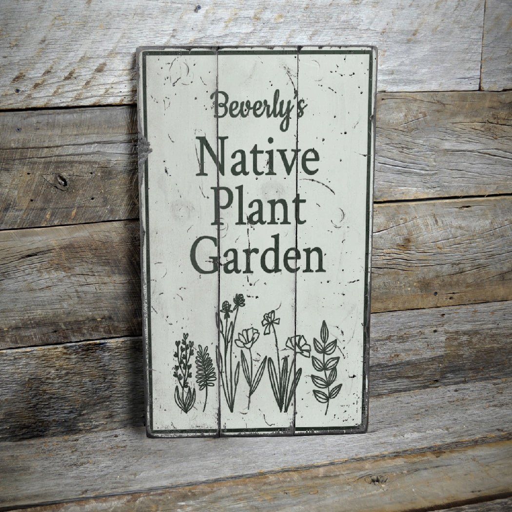 Plant Garden Rustic Wood Sign