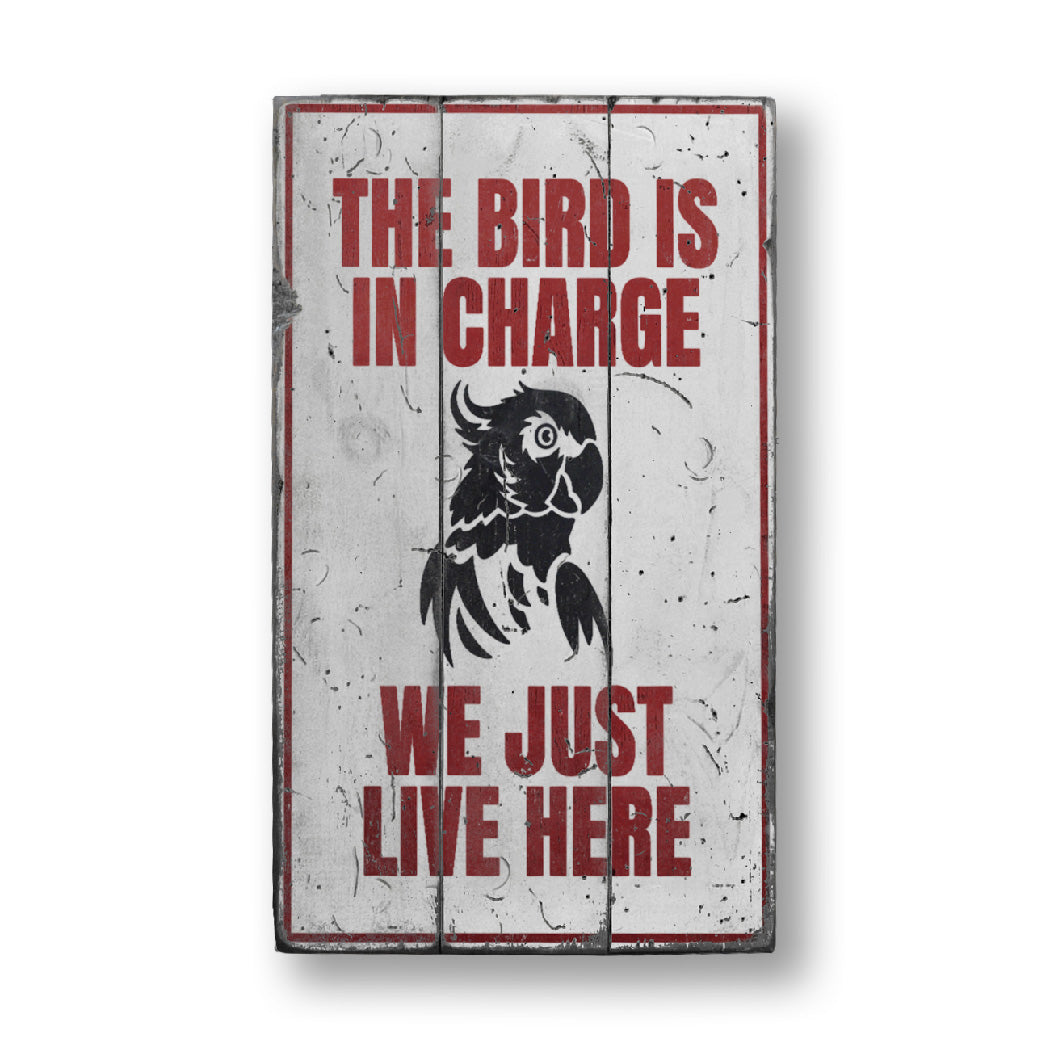 Funny Bird Rustic Wood Sign