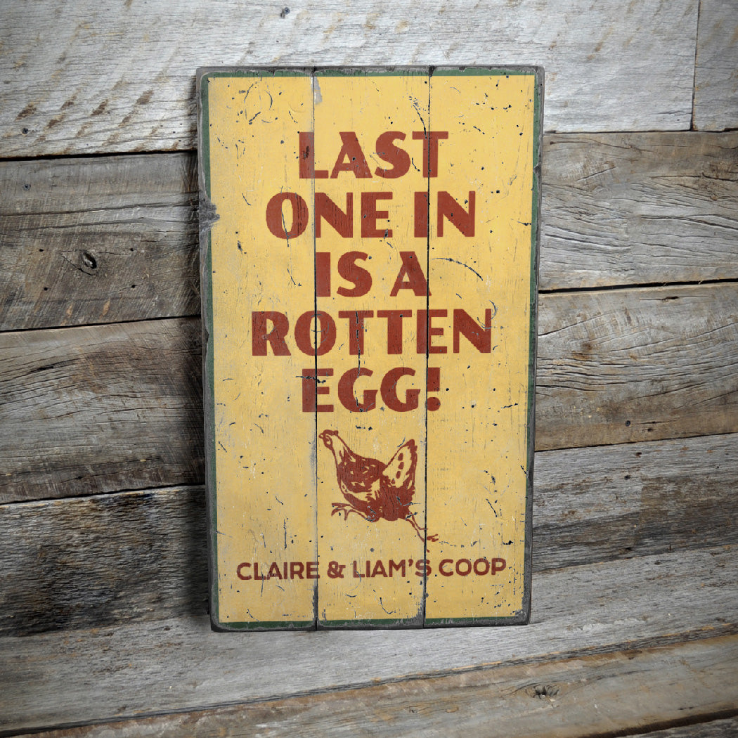 Rotten Egg Rustic Wood Sign