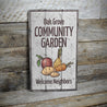 Community Garden Welcome Rustic Wood Sign