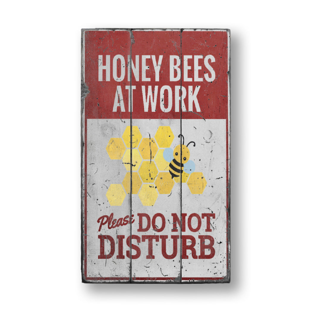 Honey Bee Rustic Wood Sign