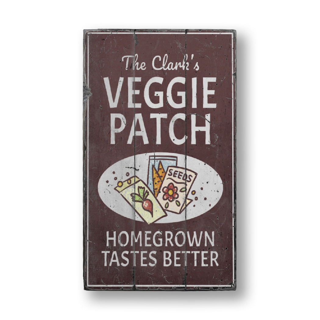 Veggie Patch Rustic Wood Sign