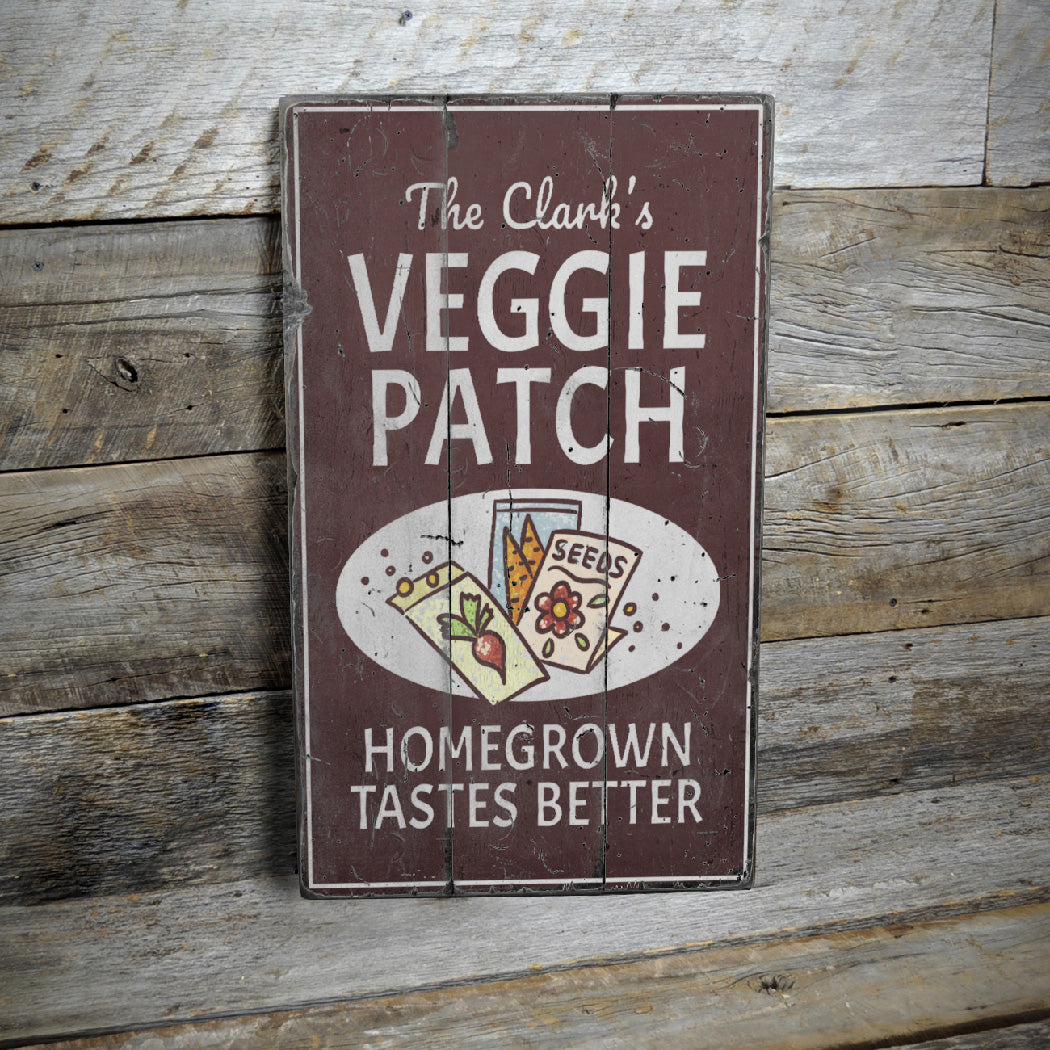 Veggie Patch Rustic Wood Sign