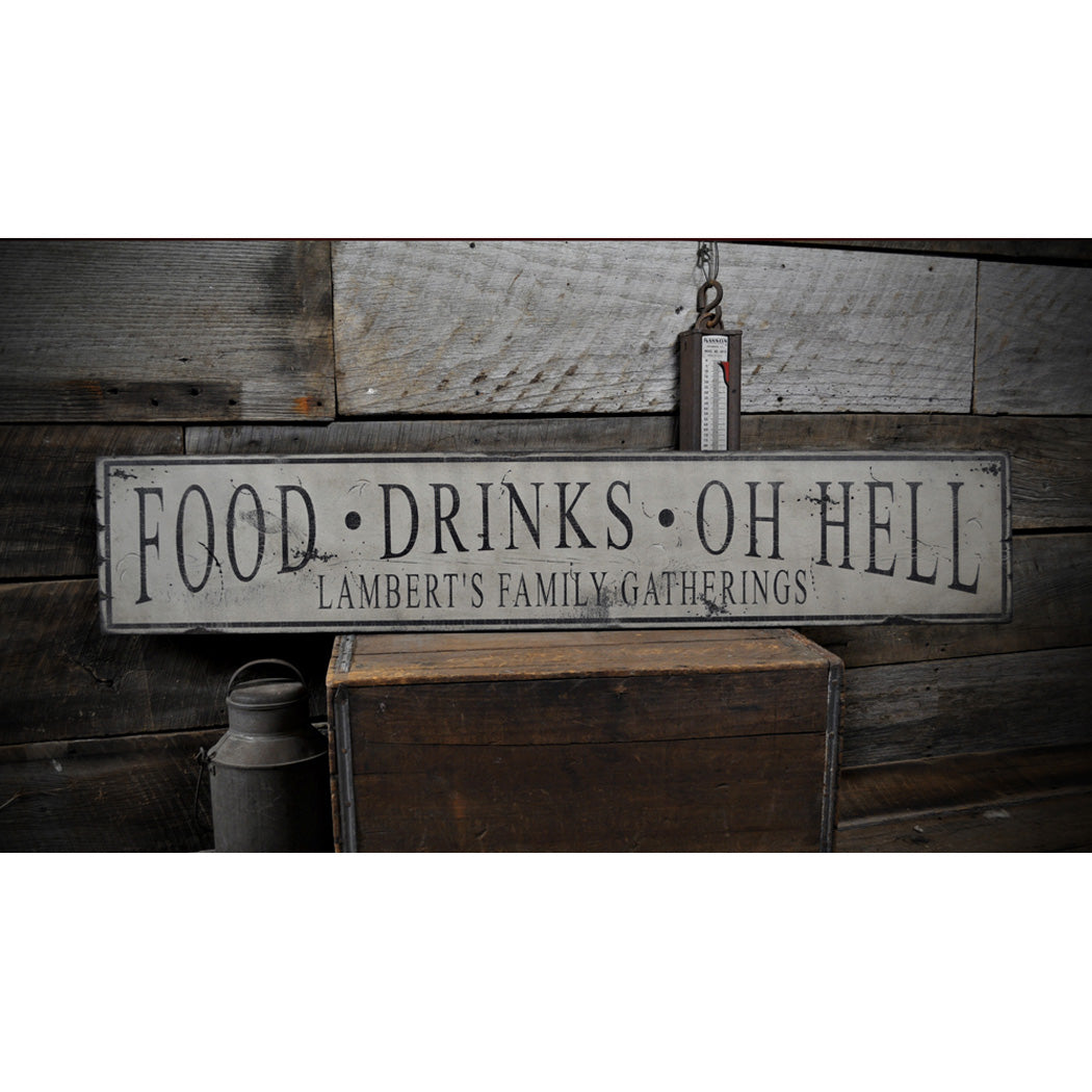 Food & Drinks Rustic Wood Sign