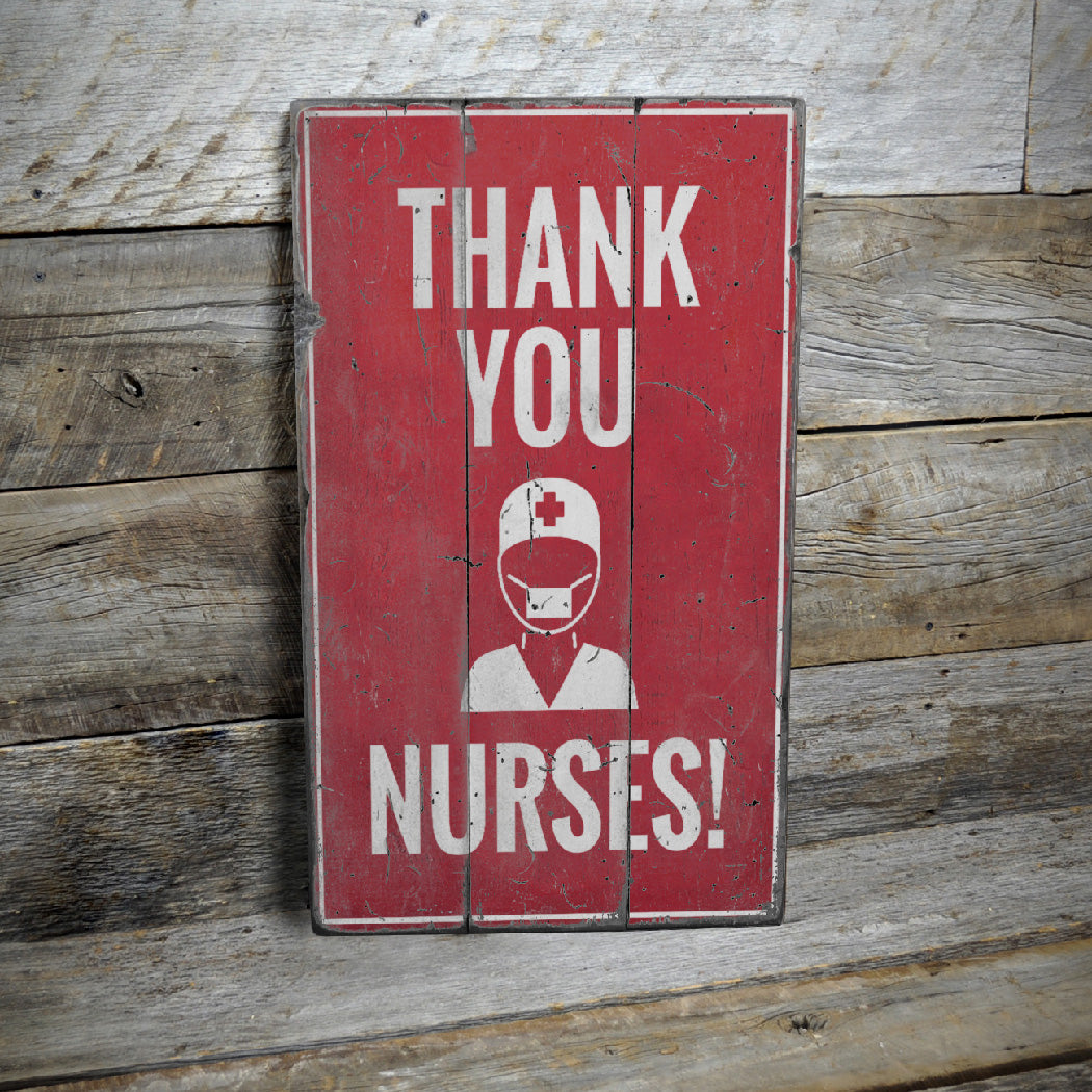 Nurse Thank You Rustic Wood Sign