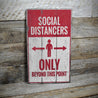 Social Distancing Rustic Wood Sign