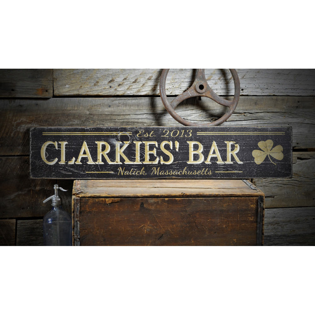 Bar Rustic Wood Sign