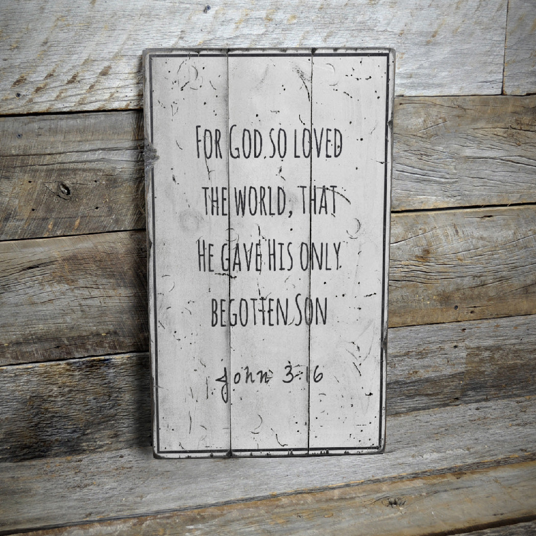 Bible Verse Rustic Wood Sign