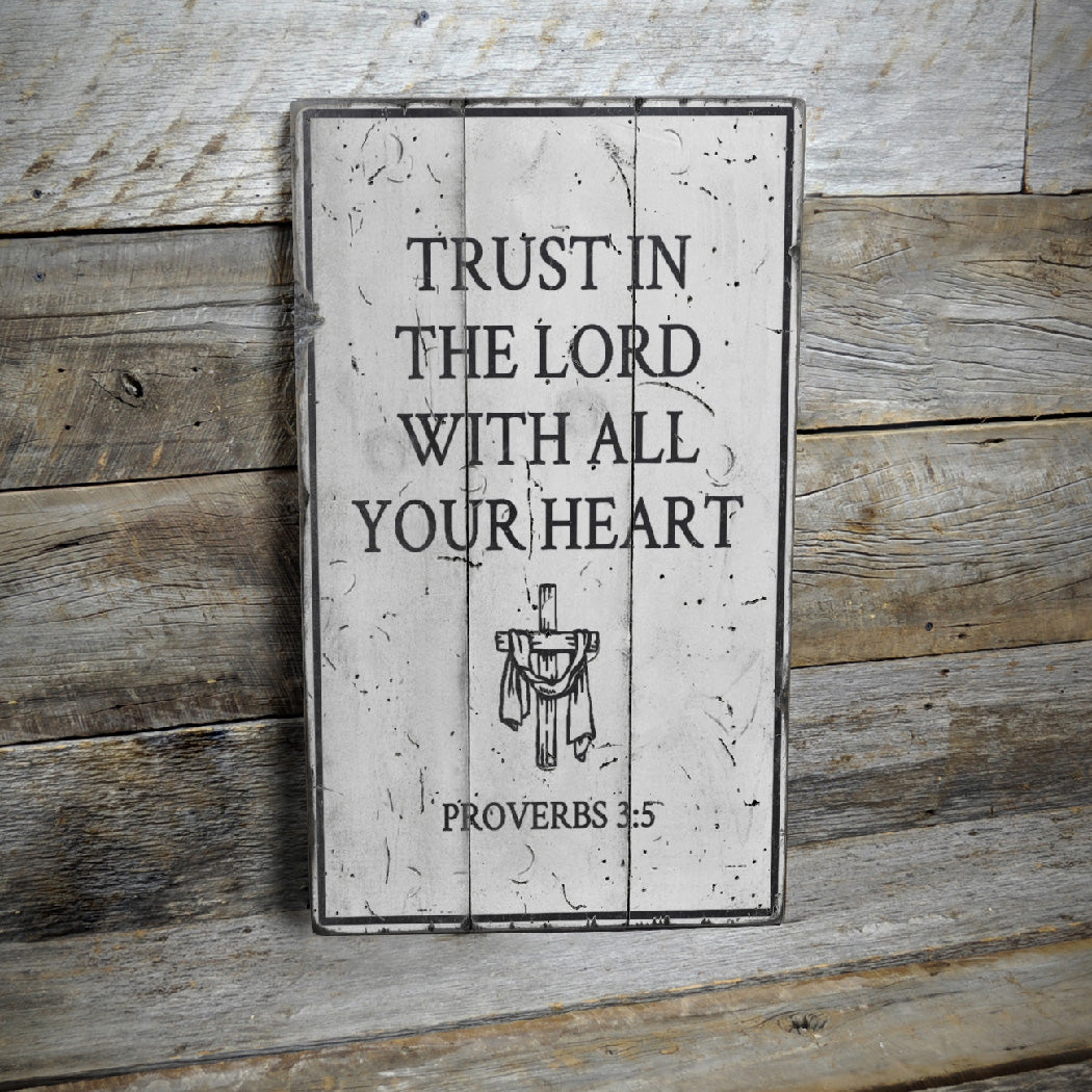 Christian Bible Verse Rustic Wood Sign