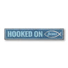 Hooked on Jesus Rustic Wood Sign