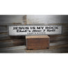 Jesus is My Rock Rustic Wood Sign