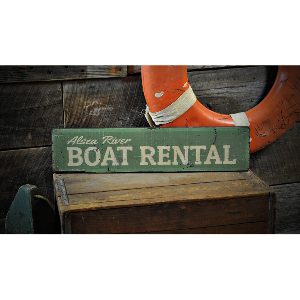 Boat Rental Rustic Wood Sign