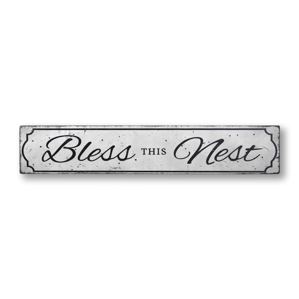 Bless This Nest Rustic Wood Sign