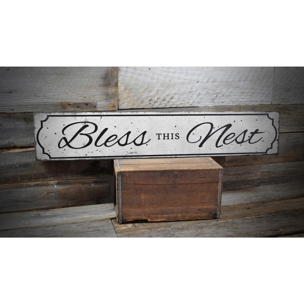 Bless This Nest Rustic Wood Sign