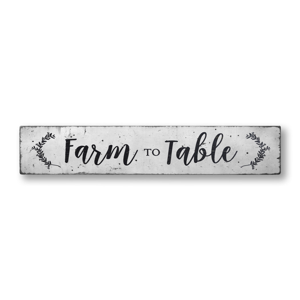 Farm to Table Rustic Wood Sign