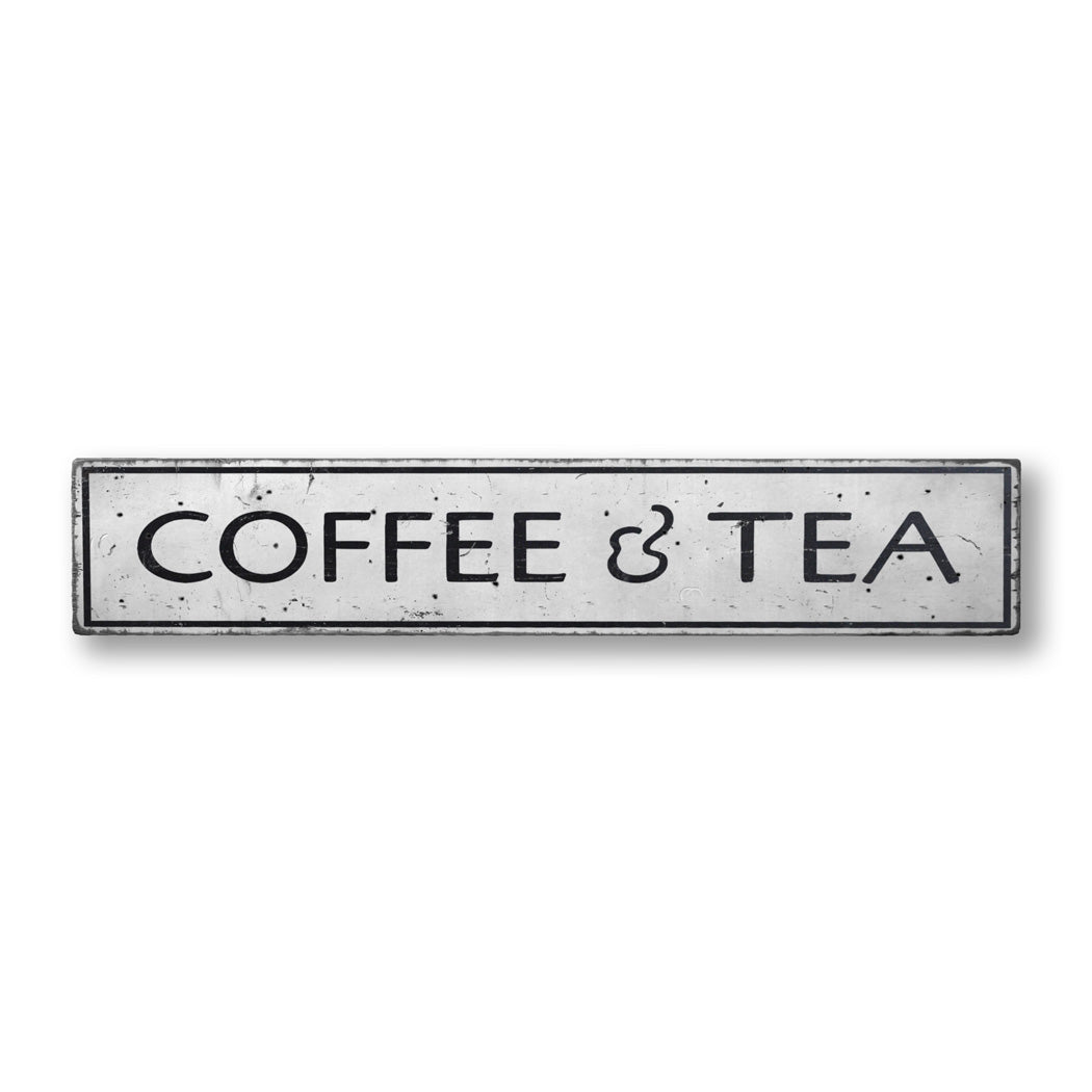 Coffee & Tea Rustic Wood Sign