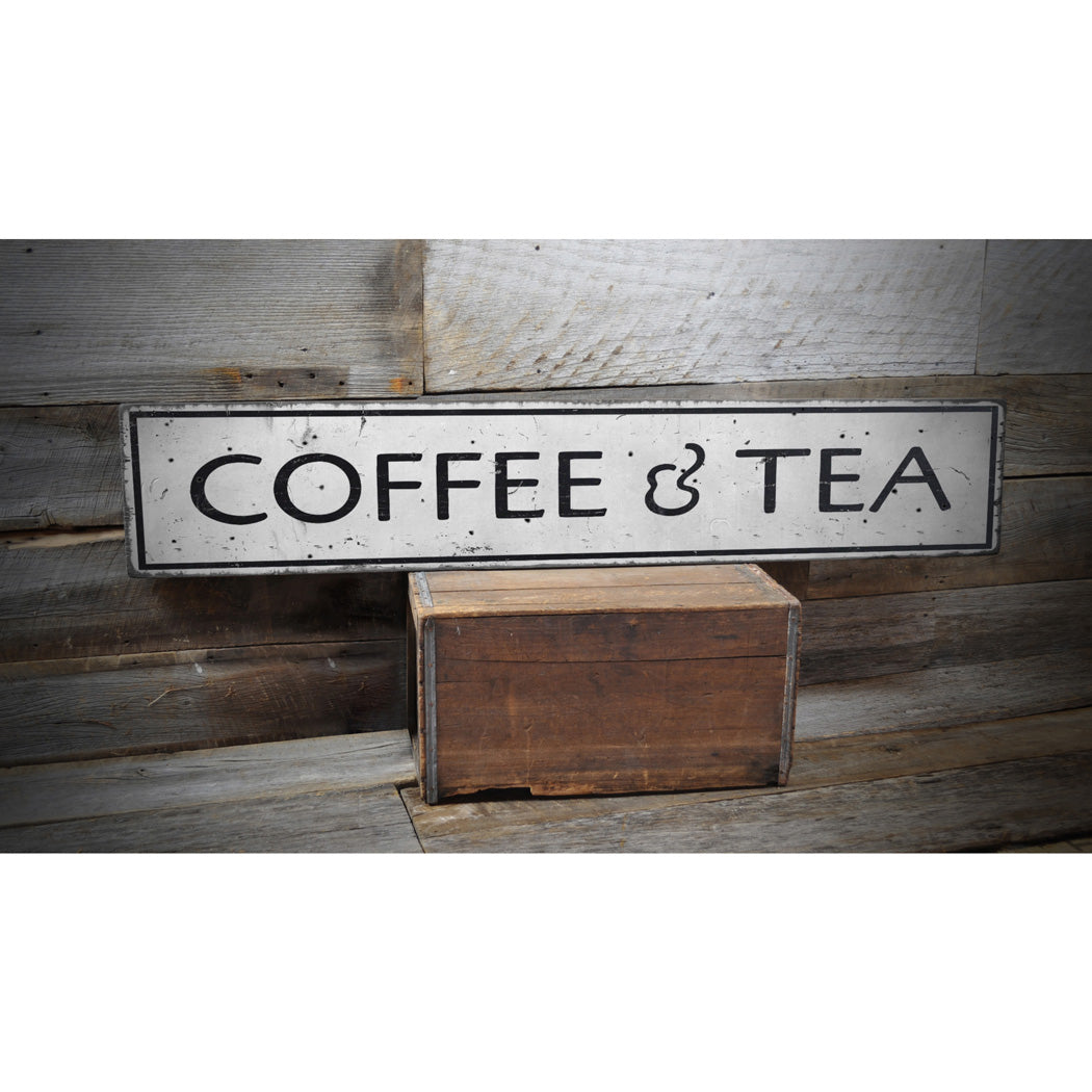 Coffee & Tea Rustic Wood Sign