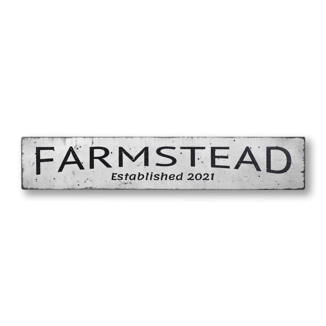 Farmstead Established Rustic Wood Sign