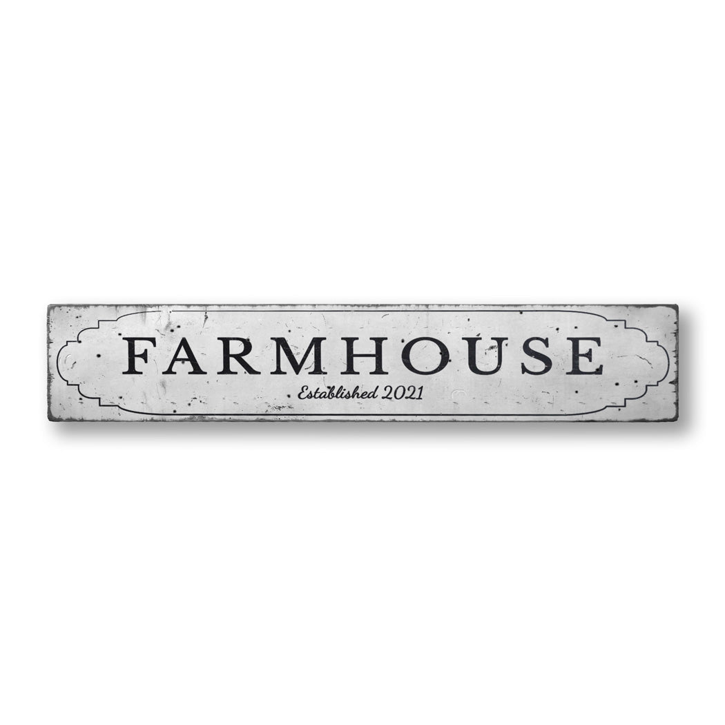 Farmhouse Established Rustic Wood Sign