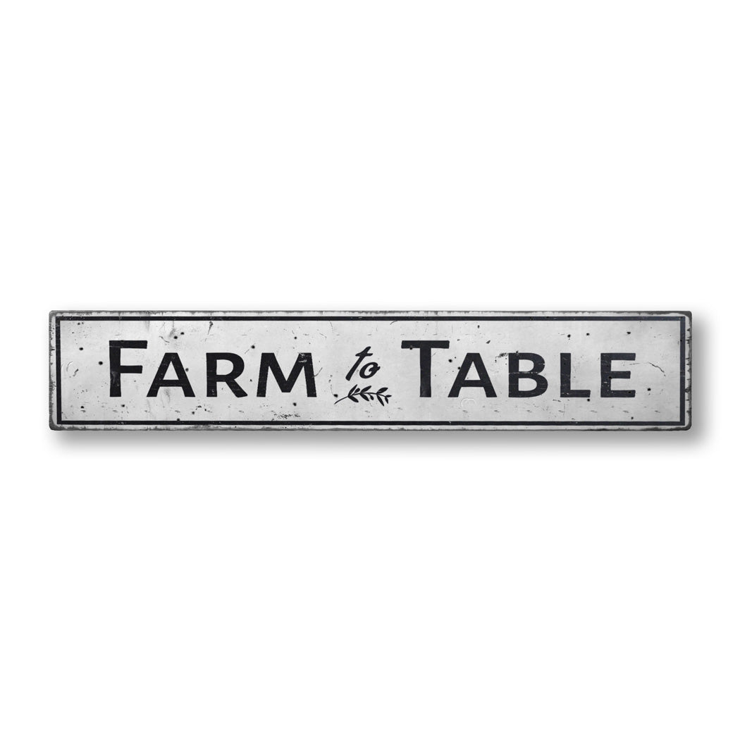 Farm To Table Kitchen Rustic Wood Sign