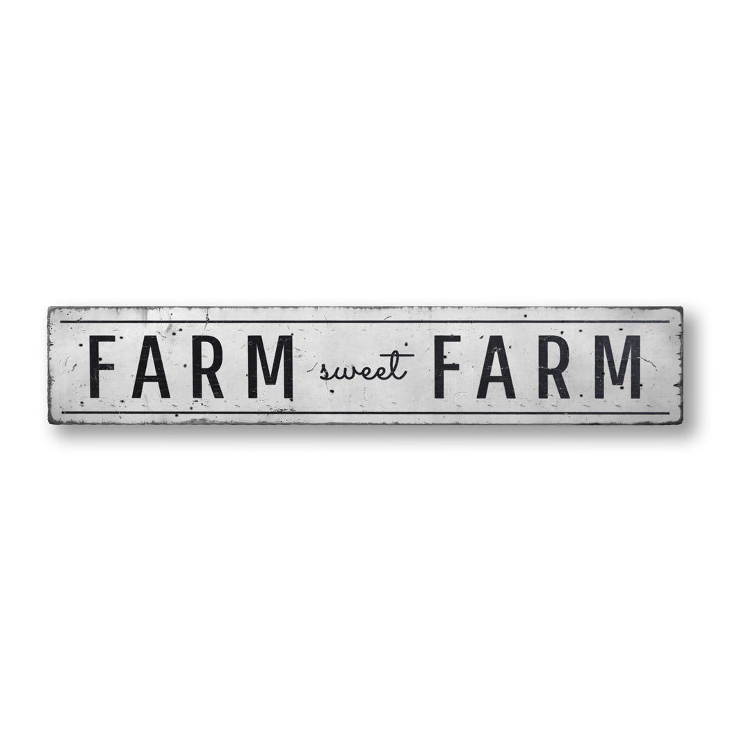 Farm Sweet Farm Rustic Wood Sign