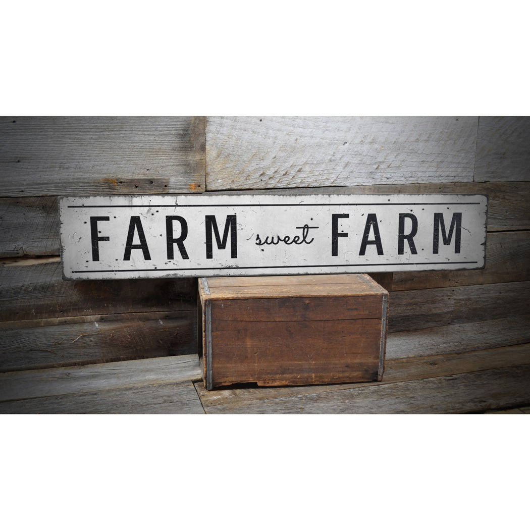 Farm Sweet Farm Rustic Wood Sign