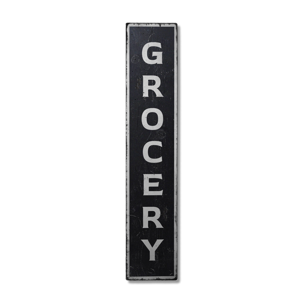 Vertical Grocery Wood Sign