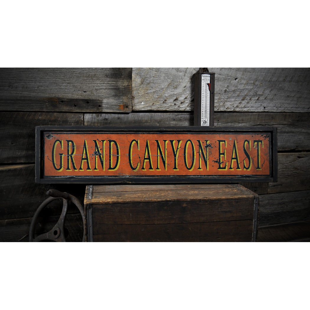 Grand Canyon East Custom Rustic Wood Sign