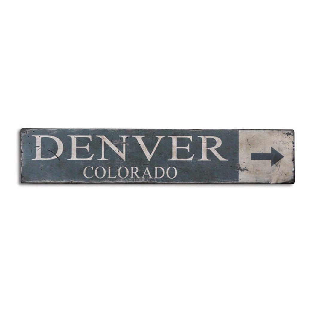 Denver Colorado City Rustic Wood Sign