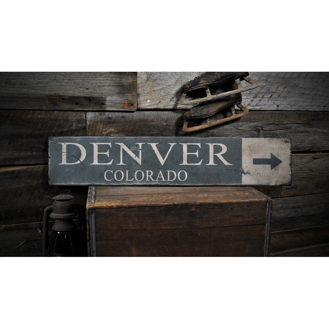 Denver Colorado City Rustic Wood Sign