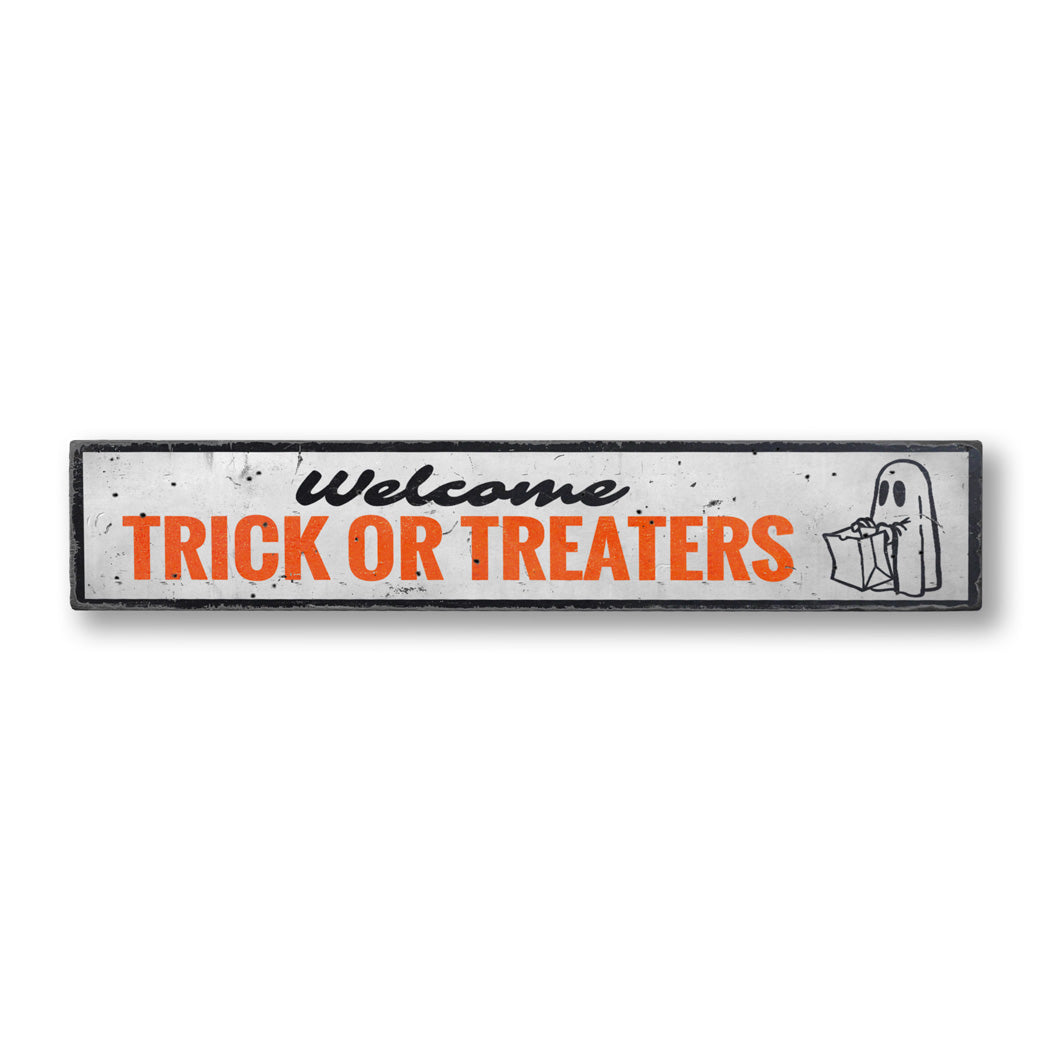 Trick or Treating Porch Rustic Wood Sign