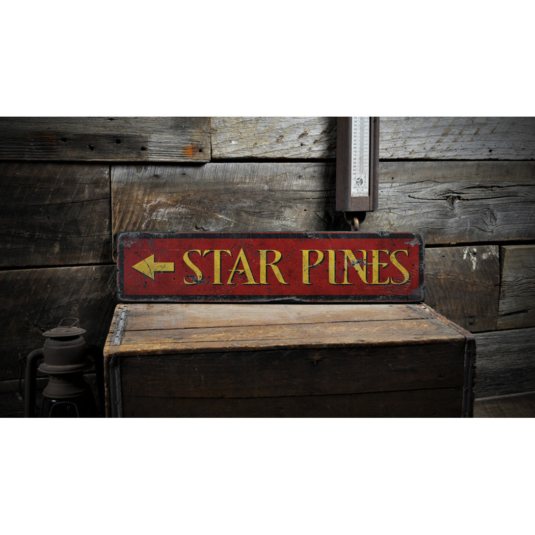 Place Directional Arrow Rustic Wood Sign