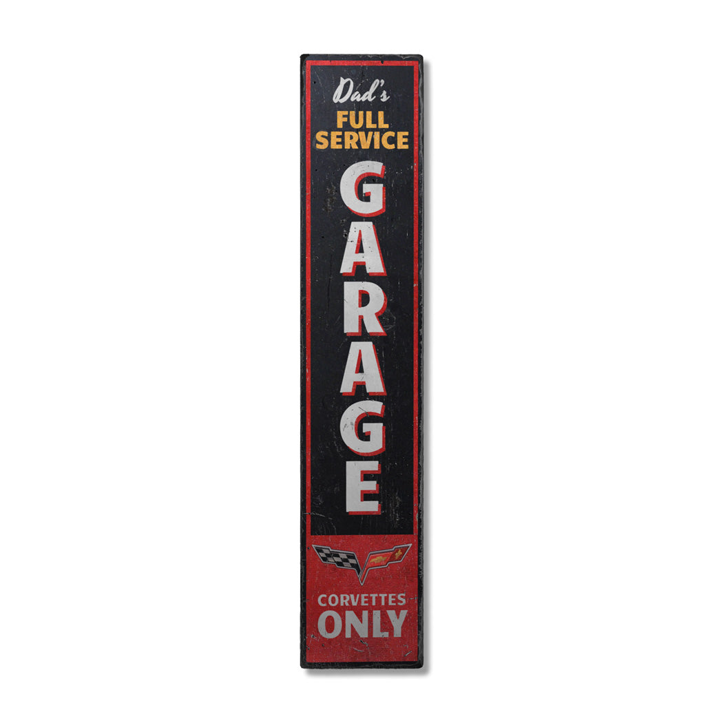 Full Service Corvette Garage Wood Sign