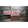 Vette Cave Chevy Corvette Rustic Wood Sign